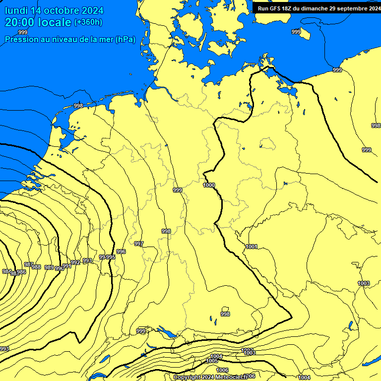 Modele GFS - Carte prvisions 