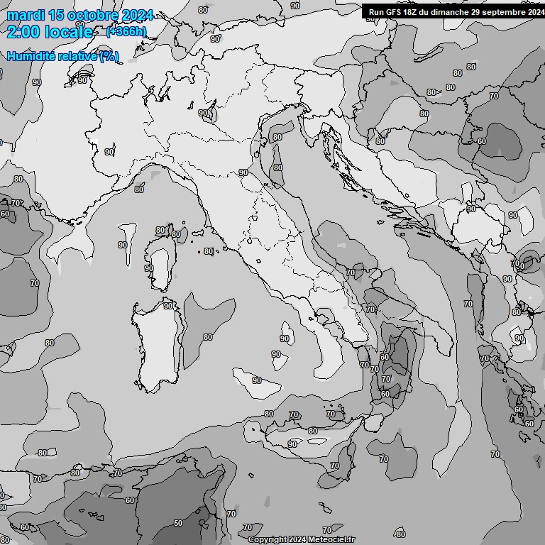 Modele GFS - Carte prvisions 