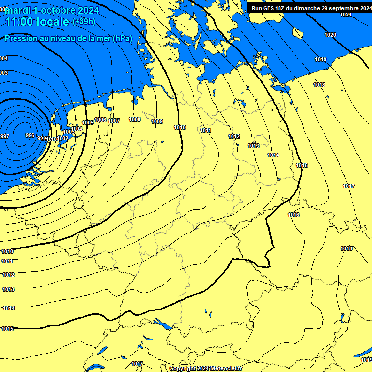 Modele GFS - Carte prvisions 