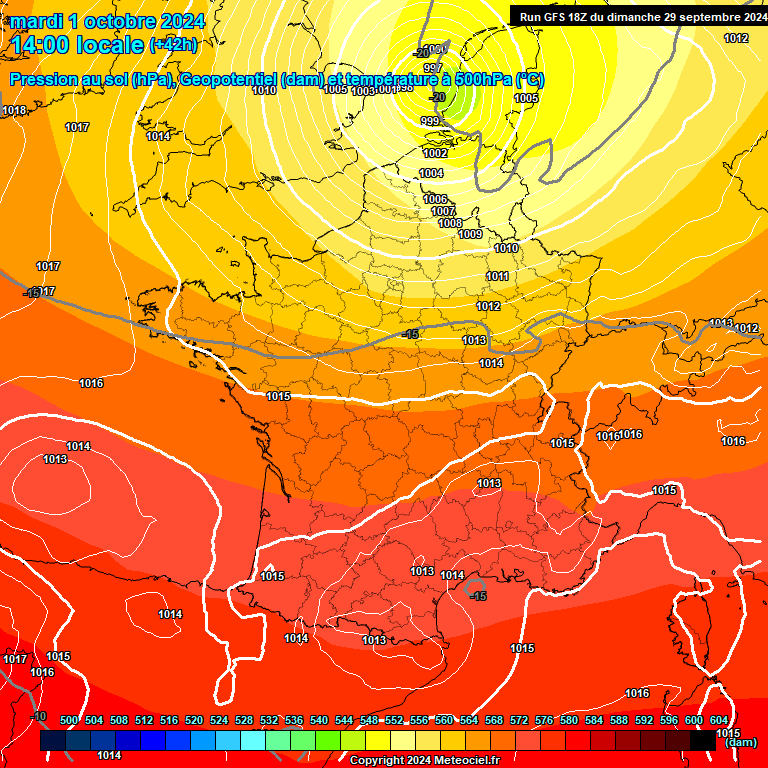 Modele GFS - Carte prvisions 