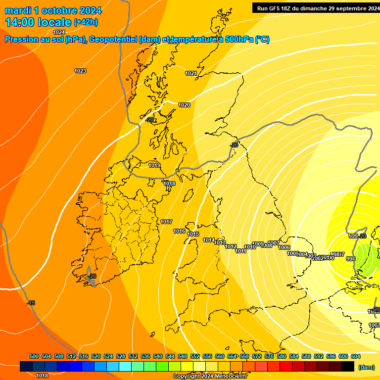 Modele GFS - Carte prvisions 