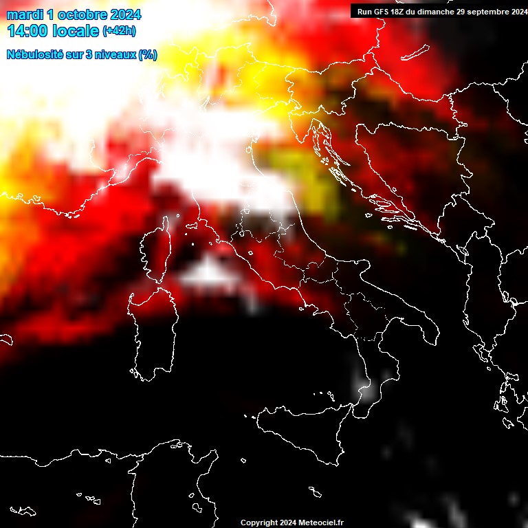 Modele GFS - Carte prvisions 