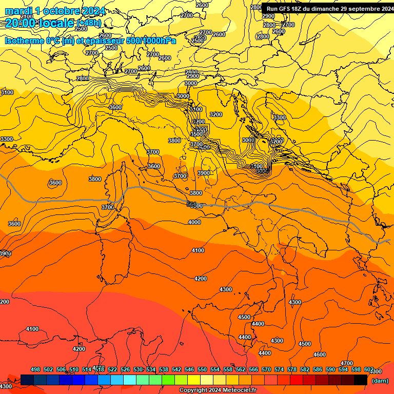 Modele GFS - Carte prvisions 