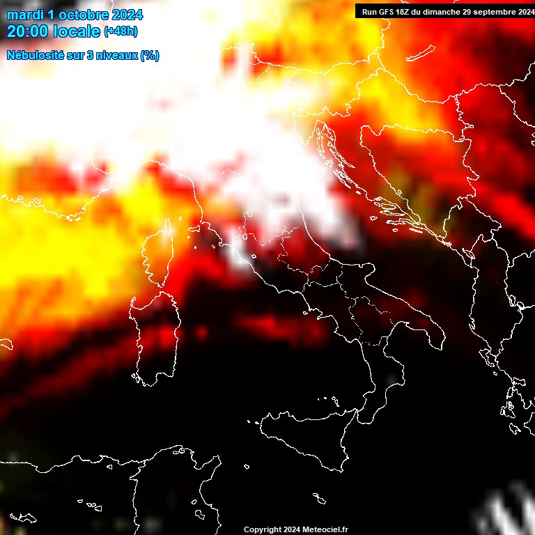 Modele GFS - Carte prvisions 