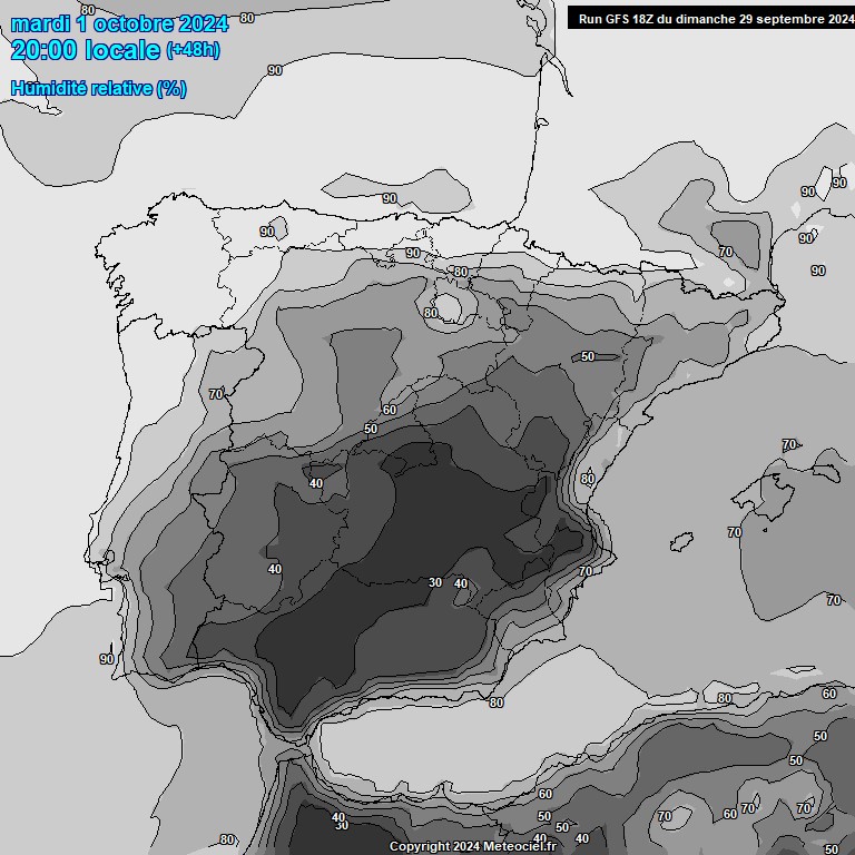 Modele GFS - Carte prvisions 