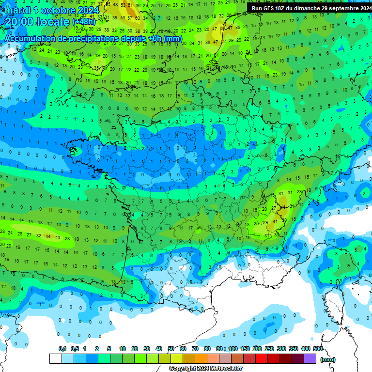 Modele GFS - Carte prvisions 