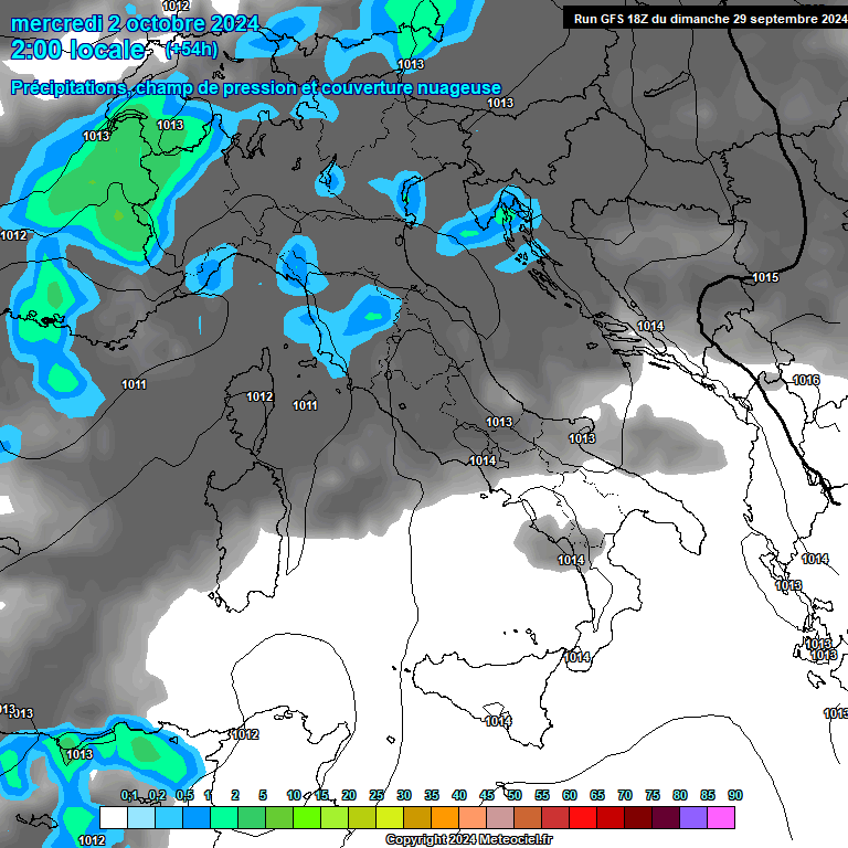 Modele GFS - Carte prvisions 