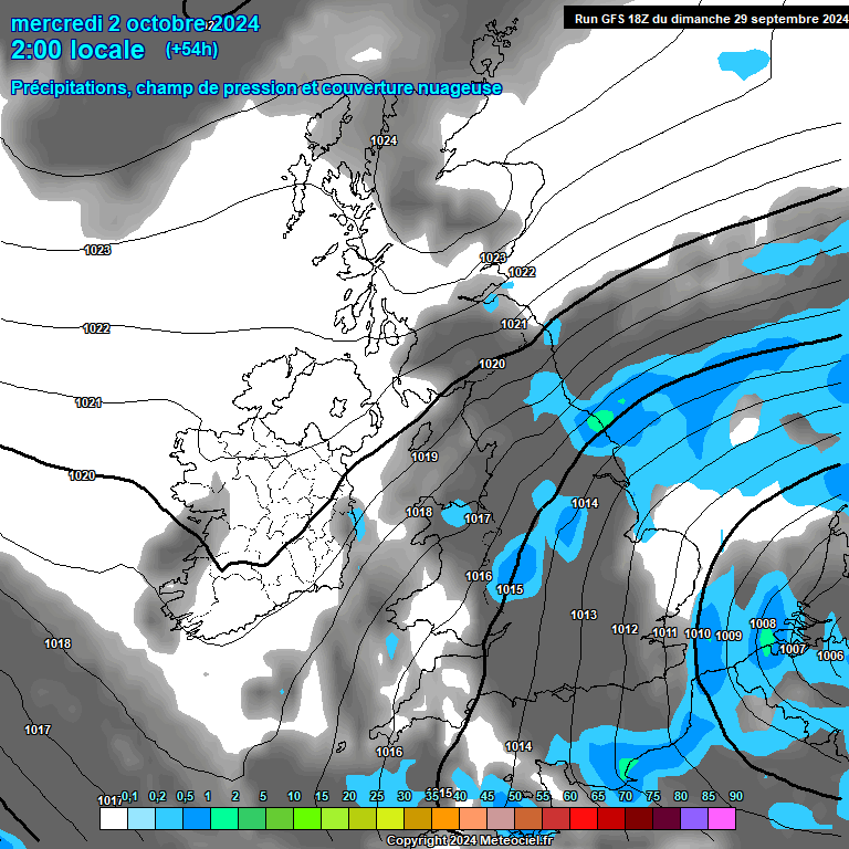 Modele GFS - Carte prvisions 