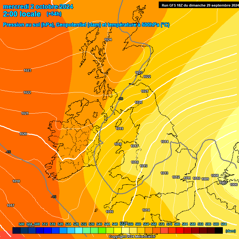 Modele GFS - Carte prvisions 