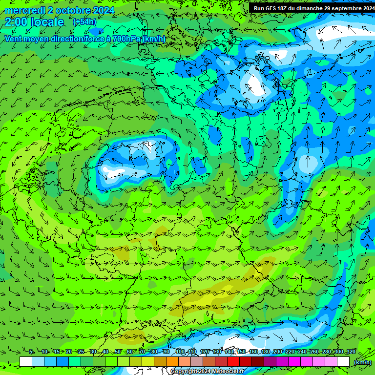 Modele GFS - Carte prvisions 