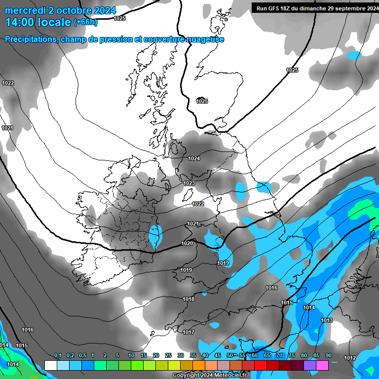 Modele GFS - Carte prvisions 