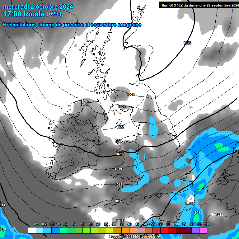 Modele GFS - Carte prvisions 