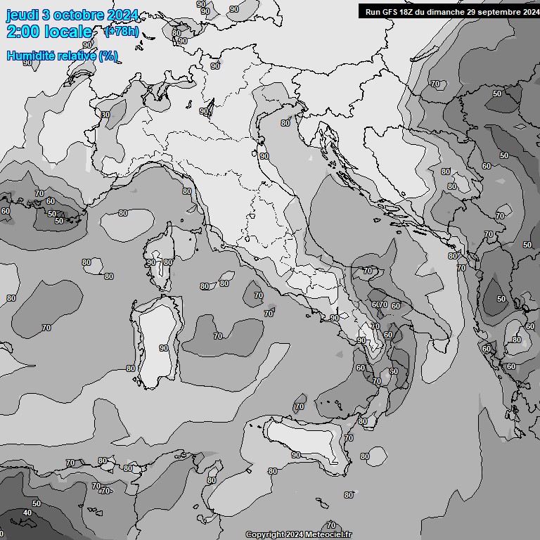 Modele GFS - Carte prvisions 