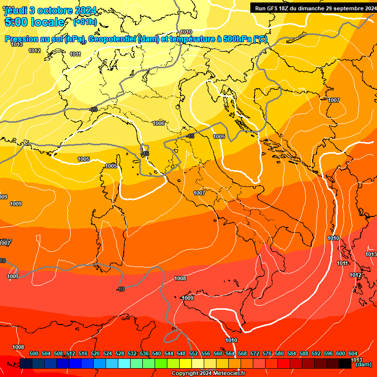 Modele GFS - Carte prvisions 