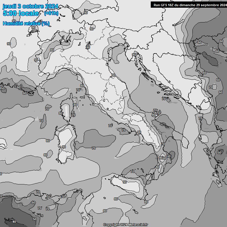 Modele GFS - Carte prvisions 