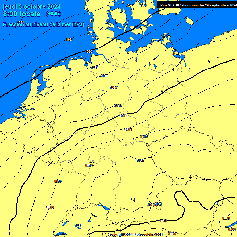 Modele GFS - Carte prvisions 