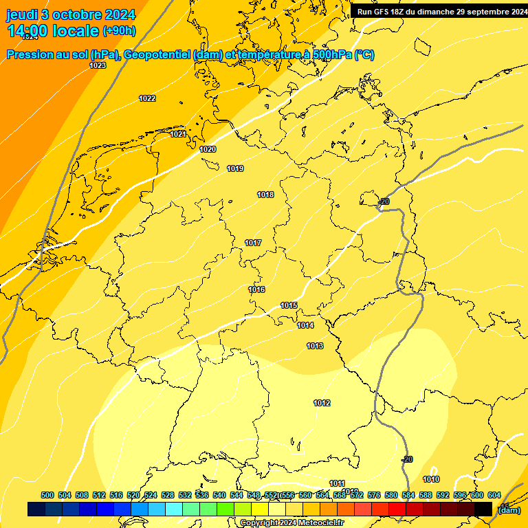 Modele GFS - Carte prvisions 