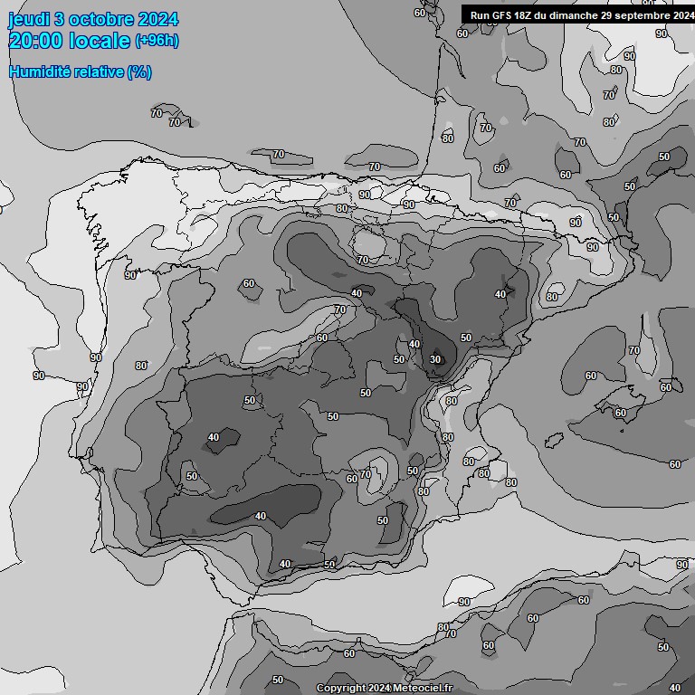 Modele GFS - Carte prvisions 