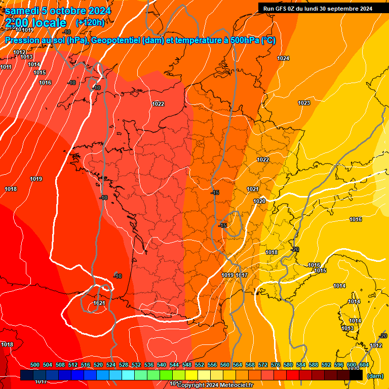 Modele GFS - Carte prvisions 