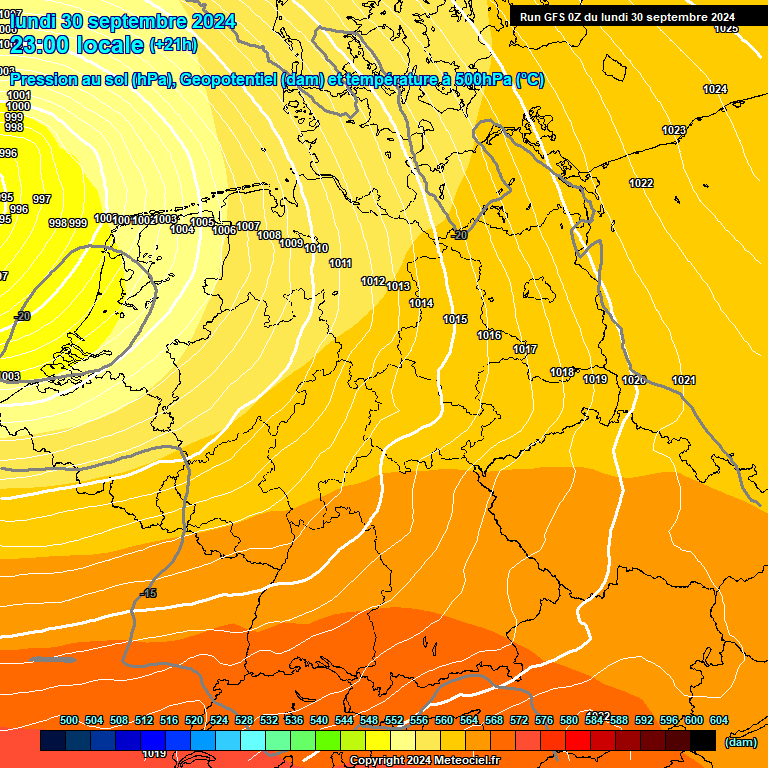 Modele GFS - Carte prvisions 