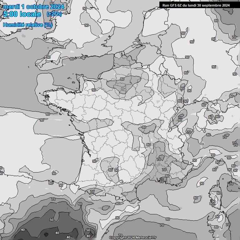 Modele GFS - Carte prvisions 