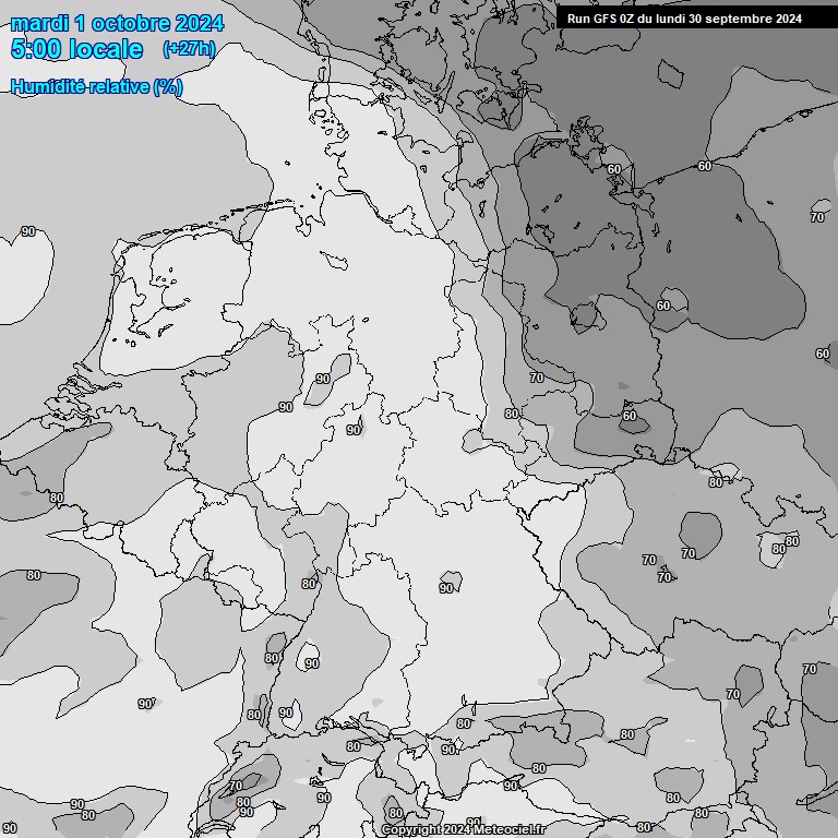 Modele GFS - Carte prvisions 