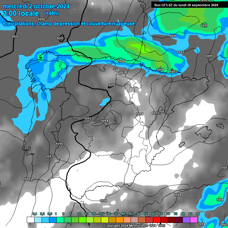 Modele GFS - Carte prvisions 