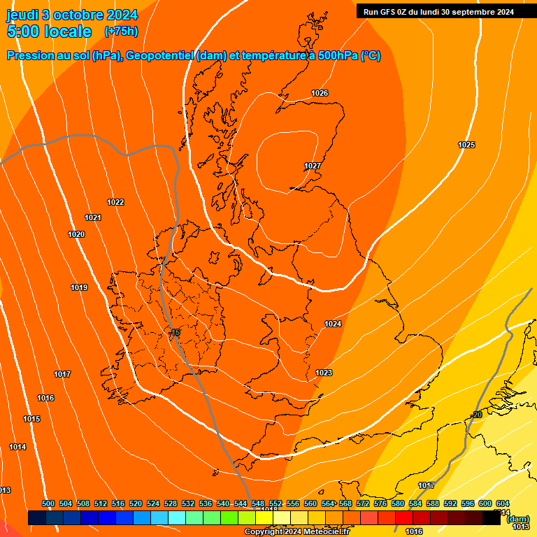 Modele GFS - Carte prvisions 