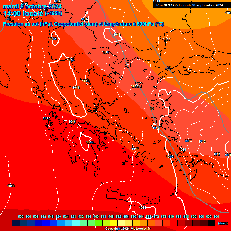 Modele GFS - Carte prvisions 