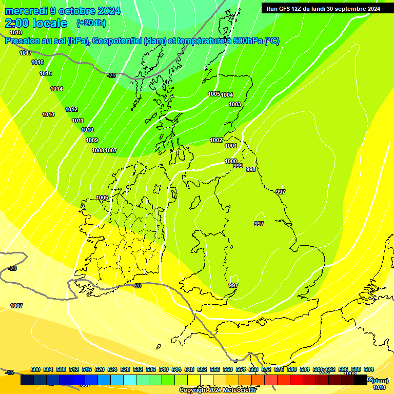 Modele GFS - Carte prvisions 