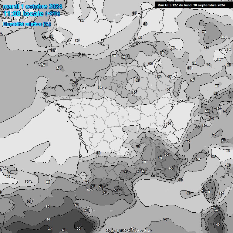 Modele GFS - Carte prvisions 