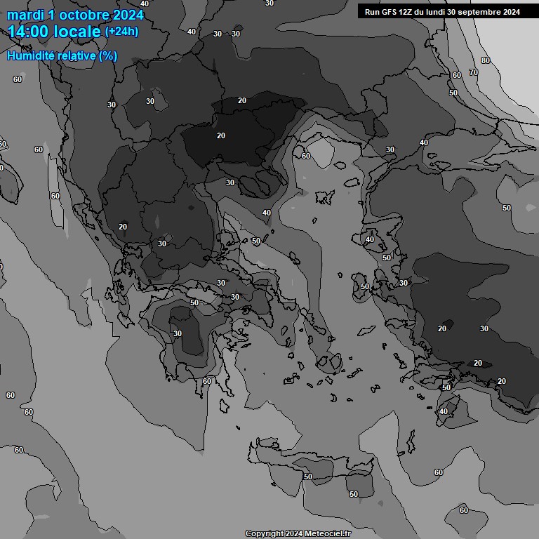 Modele GFS - Carte prvisions 