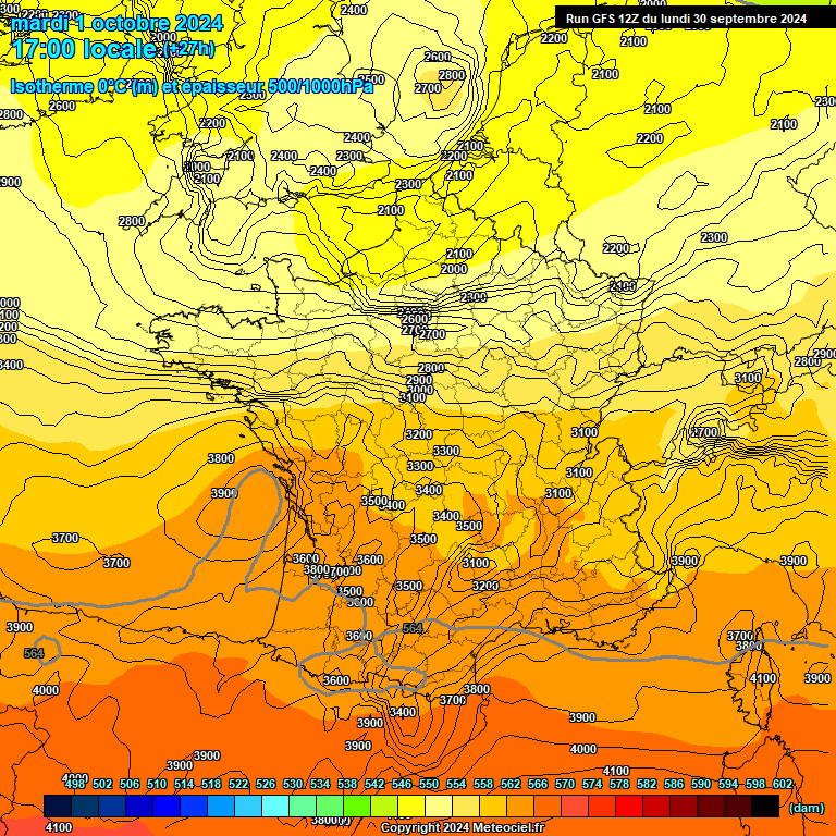 Modele GFS - Carte prvisions 