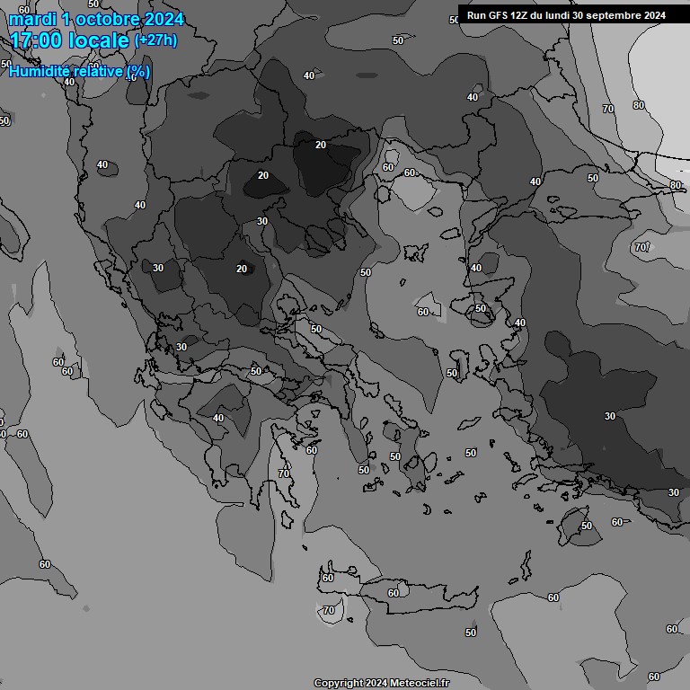 Modele GFS - Carte prvisions 