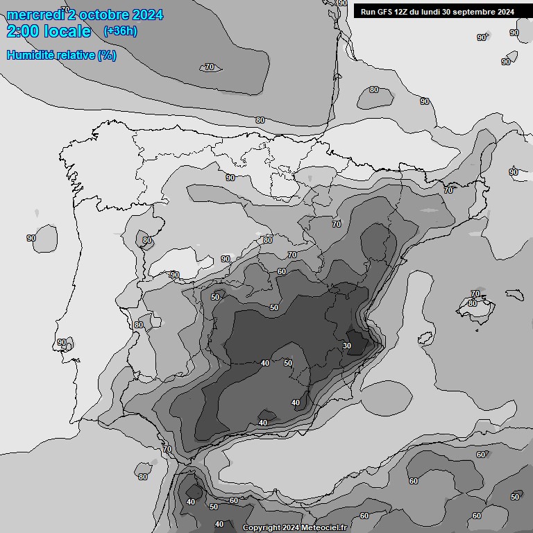 Modele GFS - Carte prvisions 