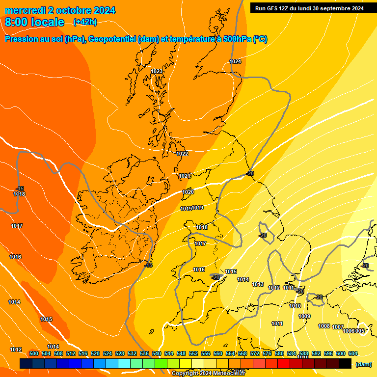 Modele GFS - Carte prvisions 