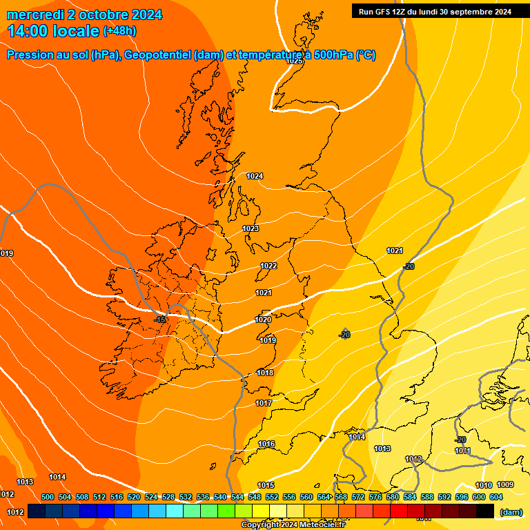 Modele GFS - Carte prvisions 