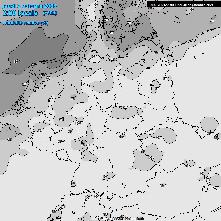 Modele GFS - Carte prvisions 