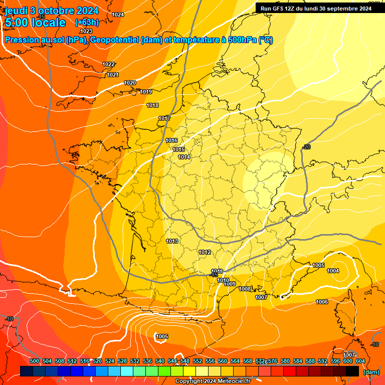 Modele GFS - Carte prvisions 