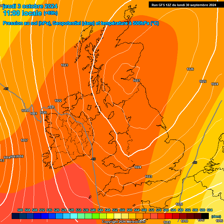 Modele GFS - Carte prvisions 