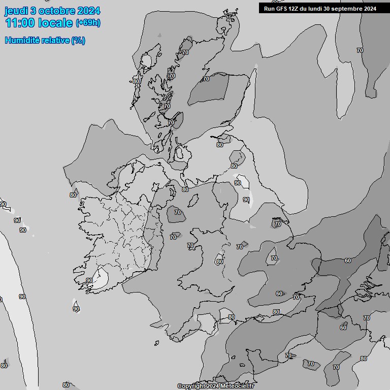 Modele GFS - Carte prvisions 