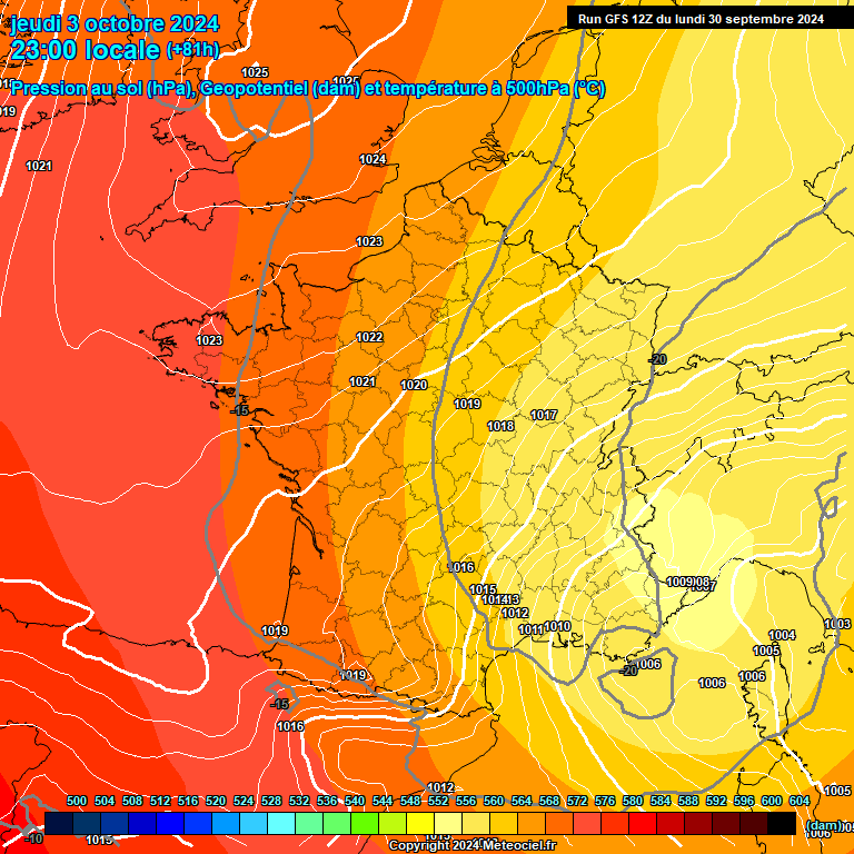 Modele GFS - Carte prvisions 