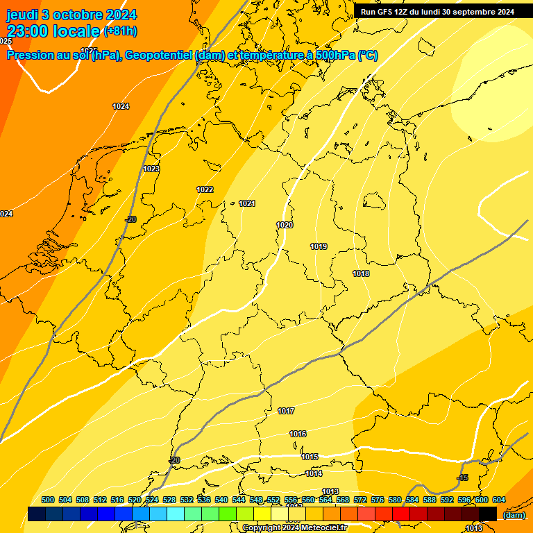 Modele GFS - Carte prvisions 