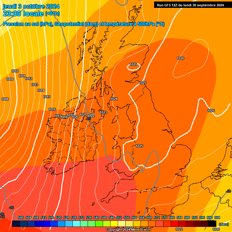 Modele GFS - Carte prvisions 