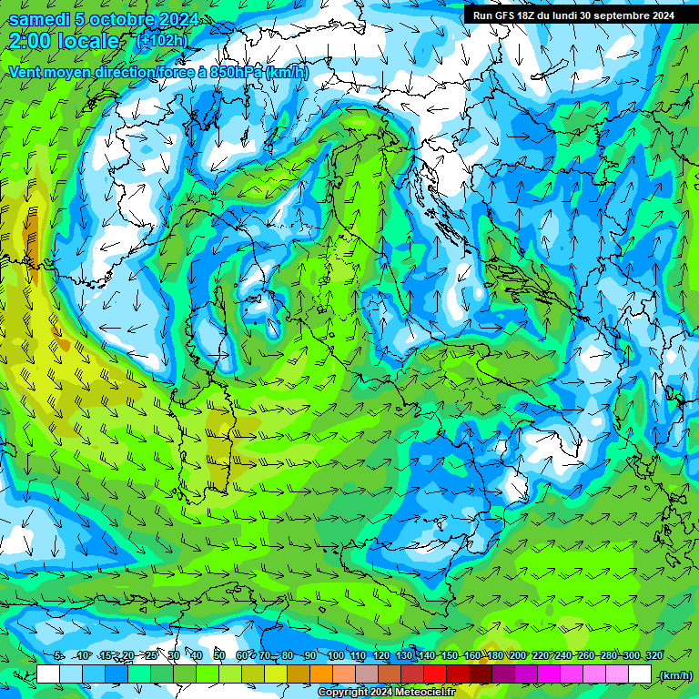 Modele GFS - Carte prvisions 