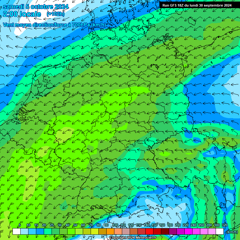 Modele GFS - Carte prvisions 