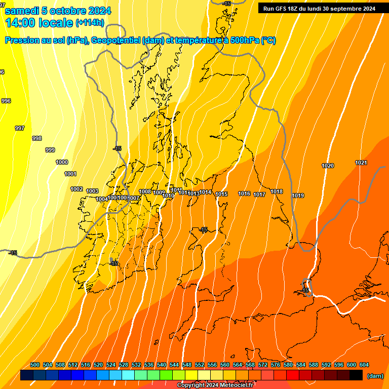 Modele GFS - Carte prvisions 