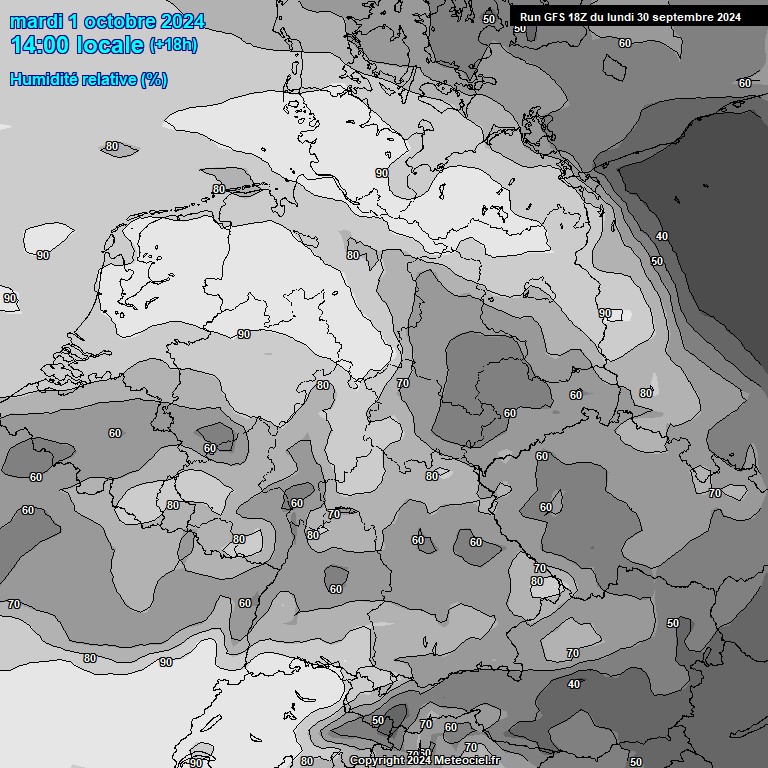 Modele GFS - Carte prvisions 