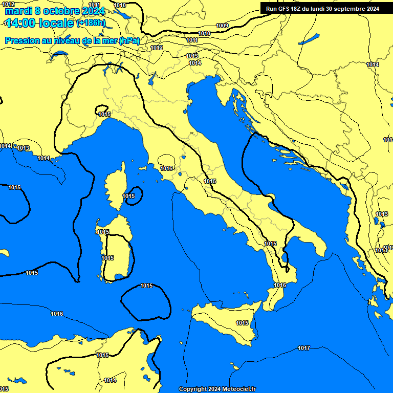 Modele GFS - Carte prvisions 