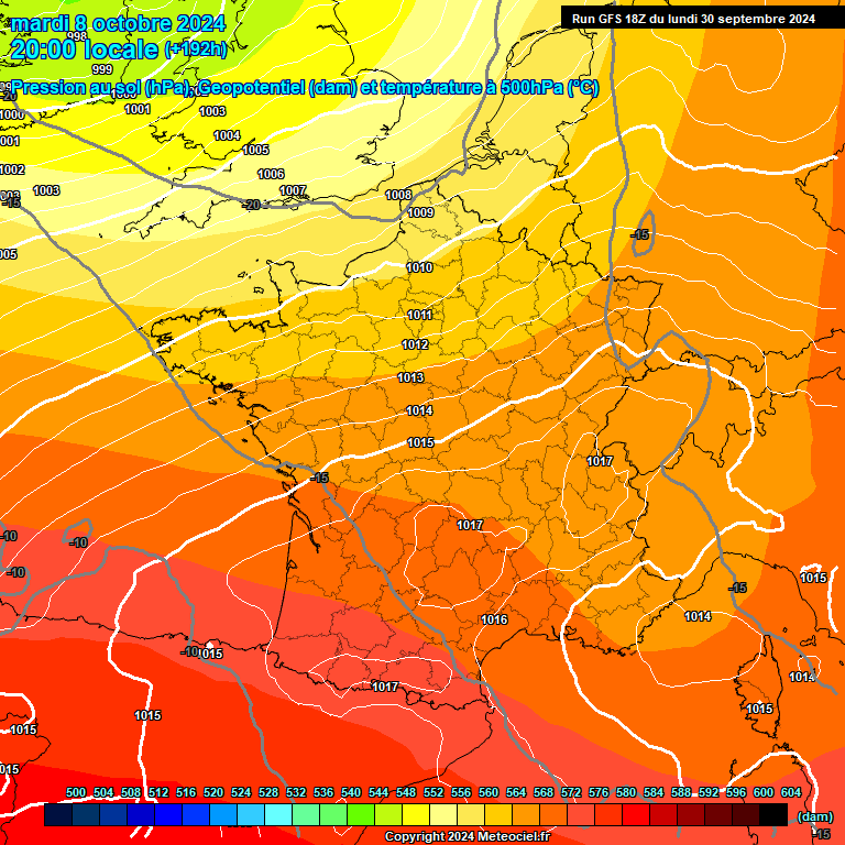 Modele GFS - Carte prvisions 